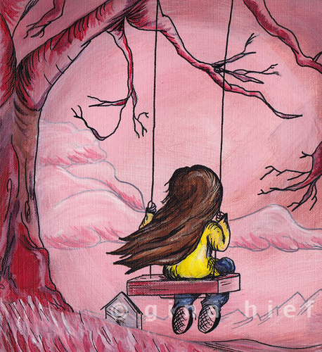 458x500 Lonely Girl Gina Mcmillen - Lonely Girl Painting