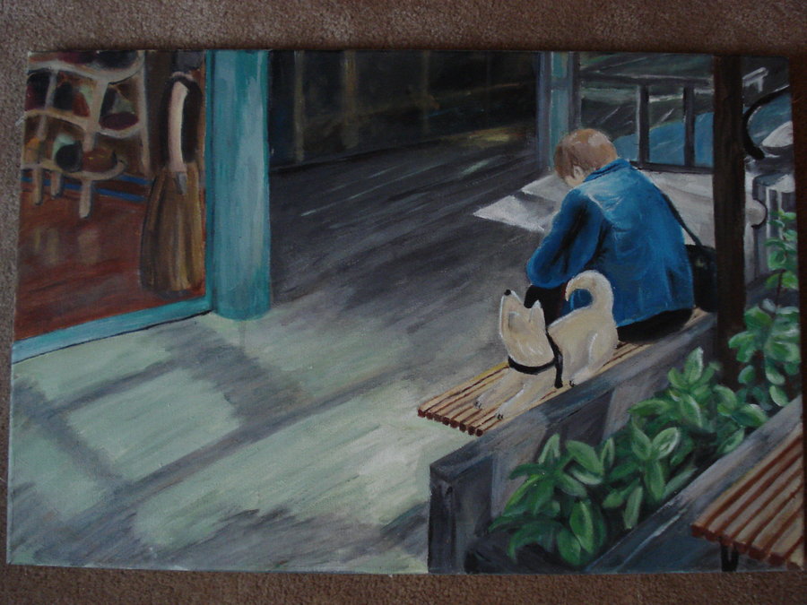 900x675 Lonely Man By Hikari62 - Lonely Man Painting