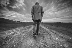 300x200 Oil Painting Handpainted Canvas A Lonely Man Walking - Lonely Man Painting