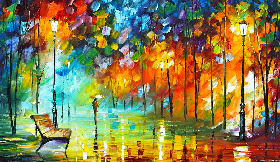 900x520 Lonely Stroll 3 Painting By Leonid Afremov - Lonely Painting