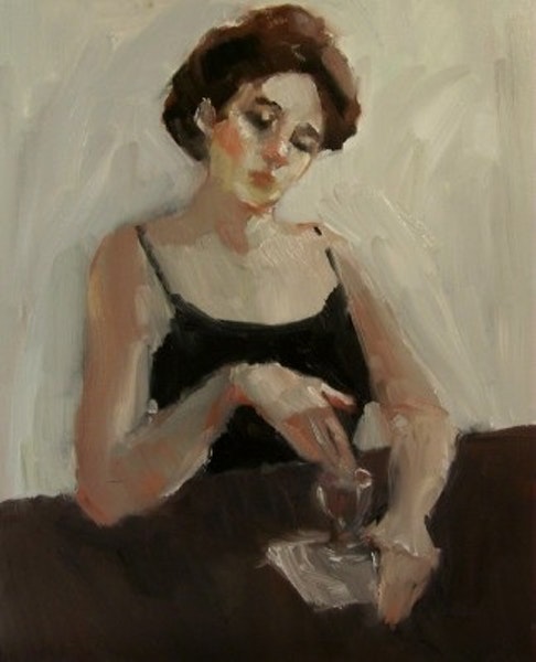 486x600 Lonely Girl - Lonely Woman Painting