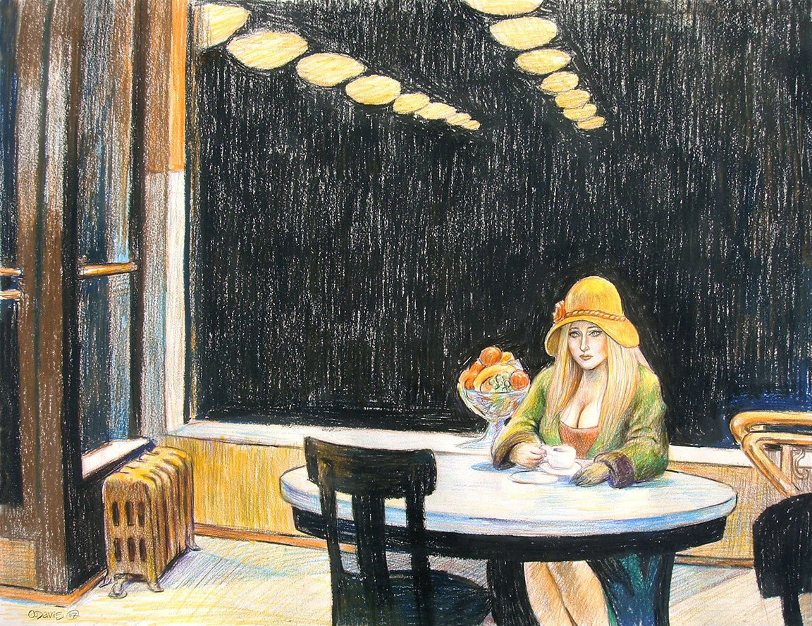 1152x888 Lonely Girl By Odavis - Lonely Woman Painting