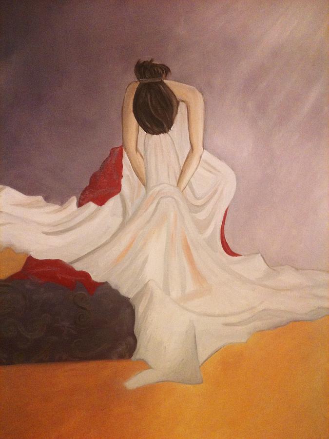 675x900 Lonely Woman Painting By Maya N - Lonely Woman Painting