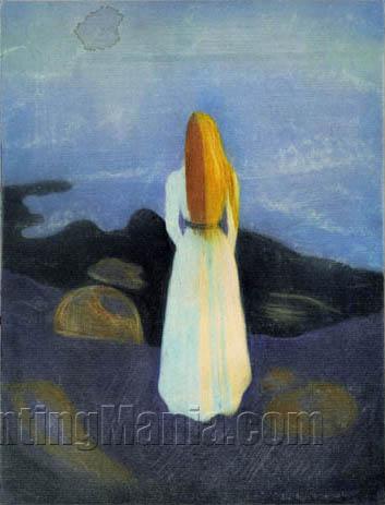 353x463 Young Woman - Lonely Woman Painting