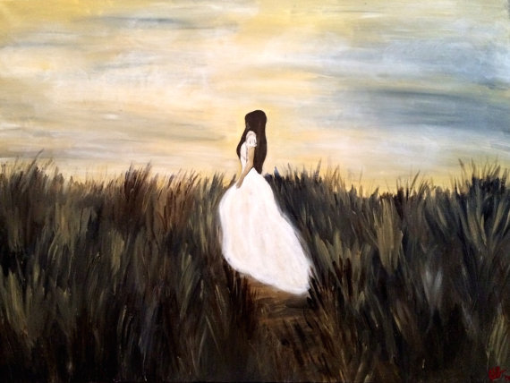 570x428 Hannah (A Poem) Lonely Blue Boy - Lonely Woman Painting