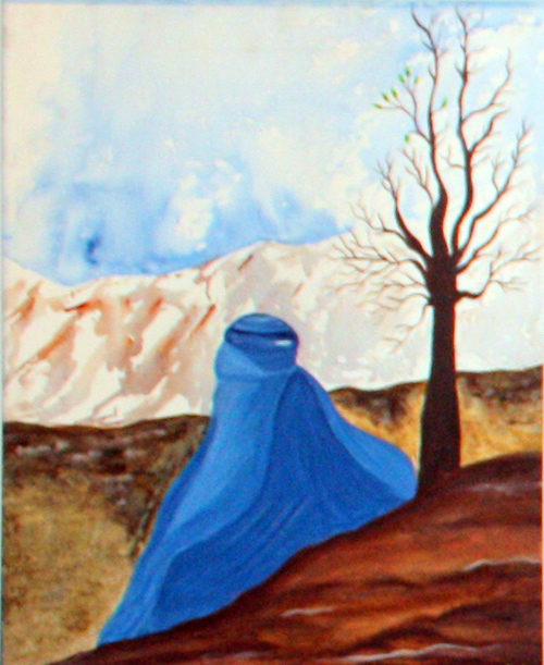 500x611 Helia Firouzi Lonely Woman Painting - Lonely Woman Painting