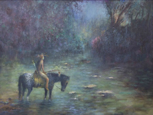 500x374 Western Oil Paintings By Robert Dove - Lonesome Dove Painting