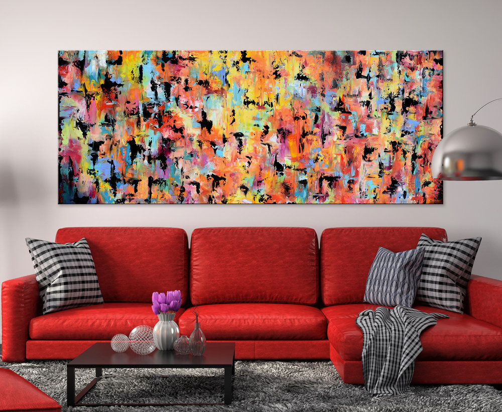 1000x821 Modern Art Home Decor - Long Abstract Painting