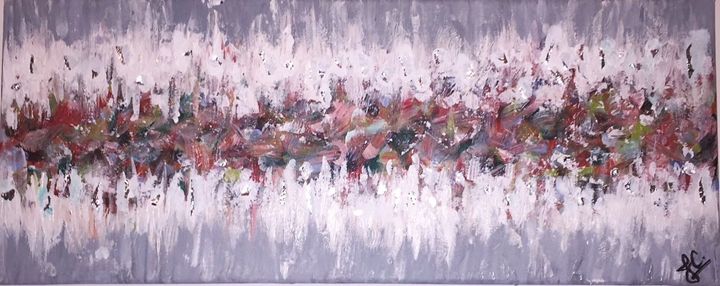 720x286 Abstract Long Acrylic Painting - Long Abstract Painting