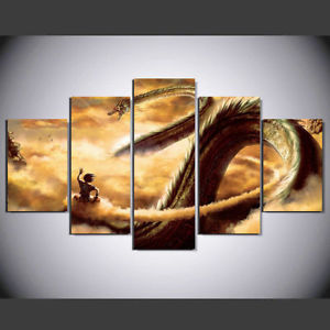 300x300 Goku And Shen Long Print Poster Dragon Ball Painting Canvas Wall - Long Canvas Painting