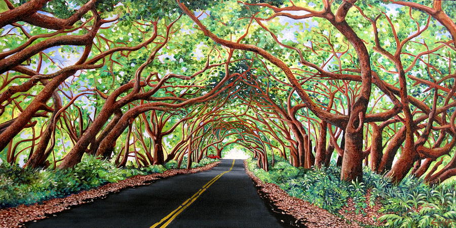 900x450 Long Road Out Of Eden Painting By Elissa Anthony - Long Painting