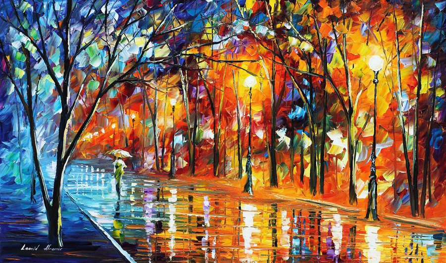 900x532 Long Alley Original Palette Knife Oil Painting On Canvas By - Long Painting