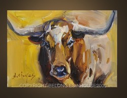 250x192 Longhorn Cattle Paintings - Longhorn Bull Painting