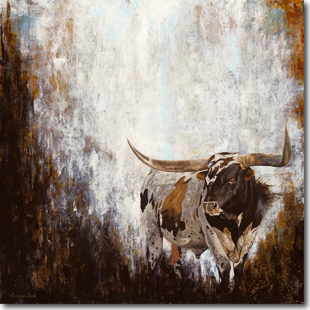 1020x1020 Longhorn Painting Ii - Longhorn Bull Painting
