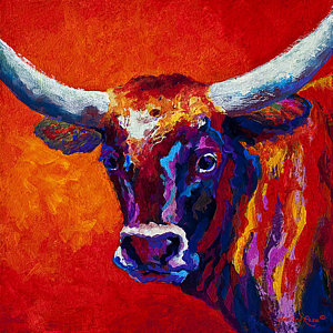 300x300 Longhorn Steer Paintings Fine Art America - Longhorn Bull Painting
