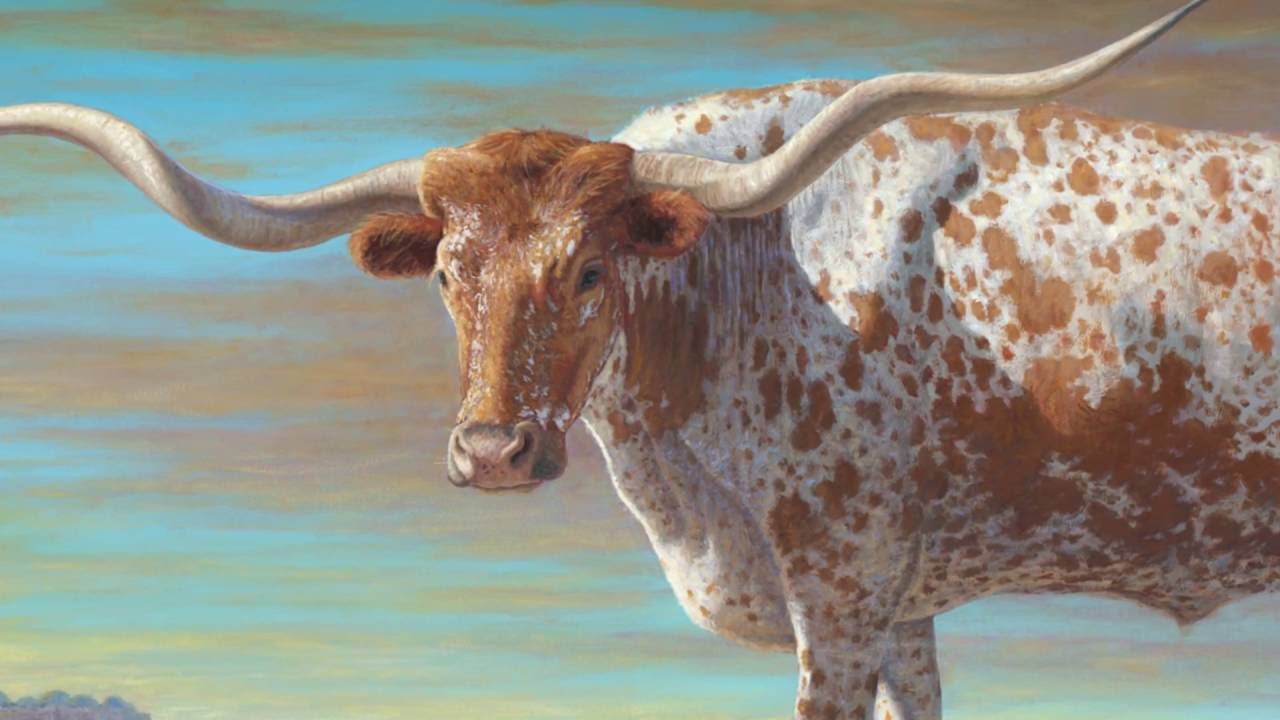 1280x720 Painting Longhorns By Lee Casbeer - Longhorn Bull Painting