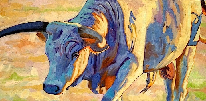 720x353 White Can Be Colorful, Too - Longhorn Bull Painting