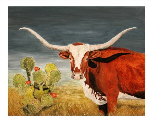 600x480 Cows Dana Spring Parish - Longhorn Bull Painting