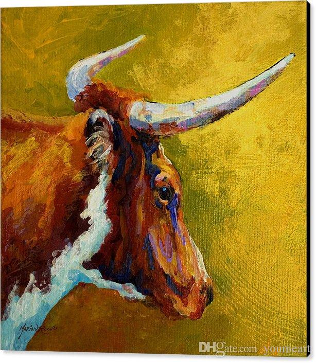 614x706 2018 Giclee The Urge To Merge Longhorn Steer Oil Painting Arts - Longhorn Oil Painting