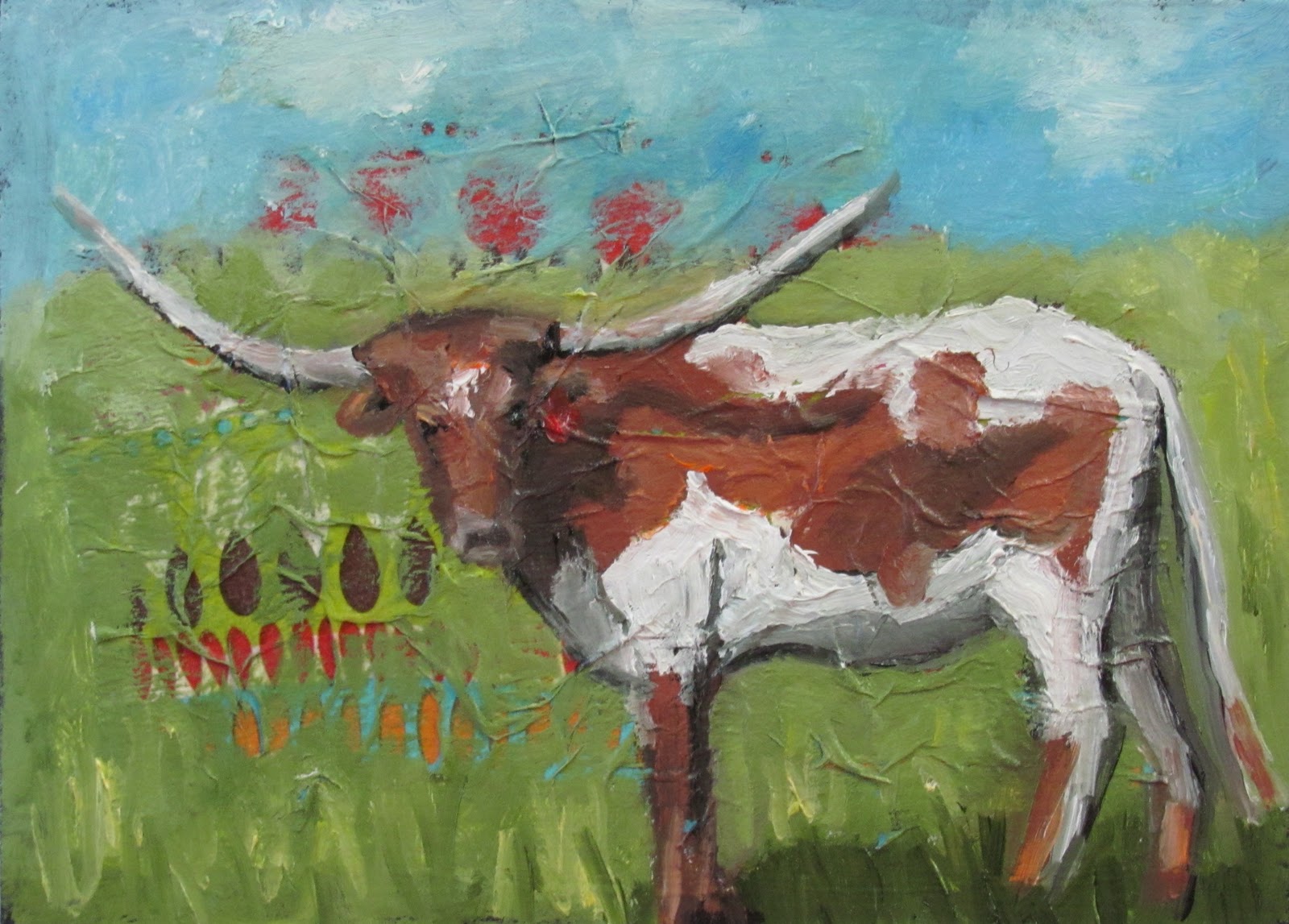 1600x1147 Artist Susan Spohn Longhorn Cow, Western Paintings, Oil Paintings - Longhorn Oil Painting