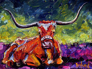 300x223 Ut Longhorn Paintings Fine Art America - Longhorn Painting