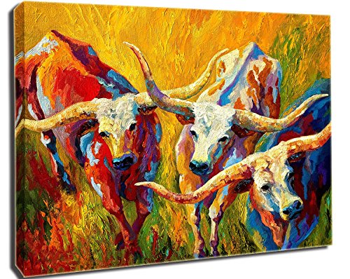 500x398 Art Prints On Canvas Animal Painting For Home Decoration, Texas - Longhorn Painting