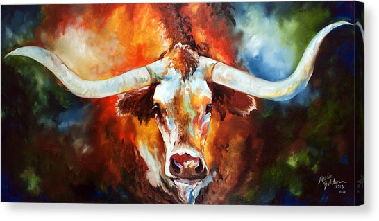 546x319 Ole Tex Longhorn Painting By Marcia Baldwin - Longhorn Painting Canvas