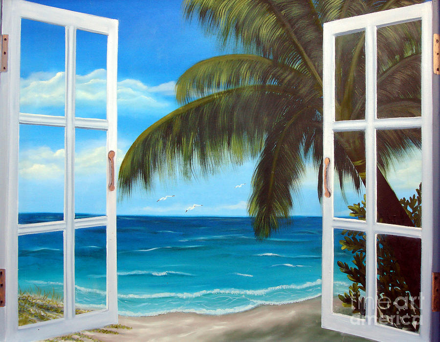 900x699 Looking Out Painting By Darlene Green - Looking Out The Window Painting