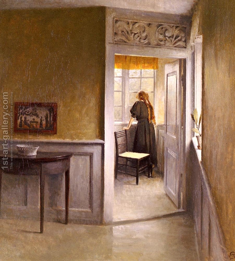 902x1000 Looking Out The Window Peter Vilhelm Ilsted Reproduction 1st Art - Looking Out The Window Painting
