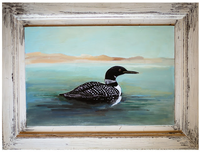 640x498 Loon Minnesota Painting Spindle Life - Loon Painting