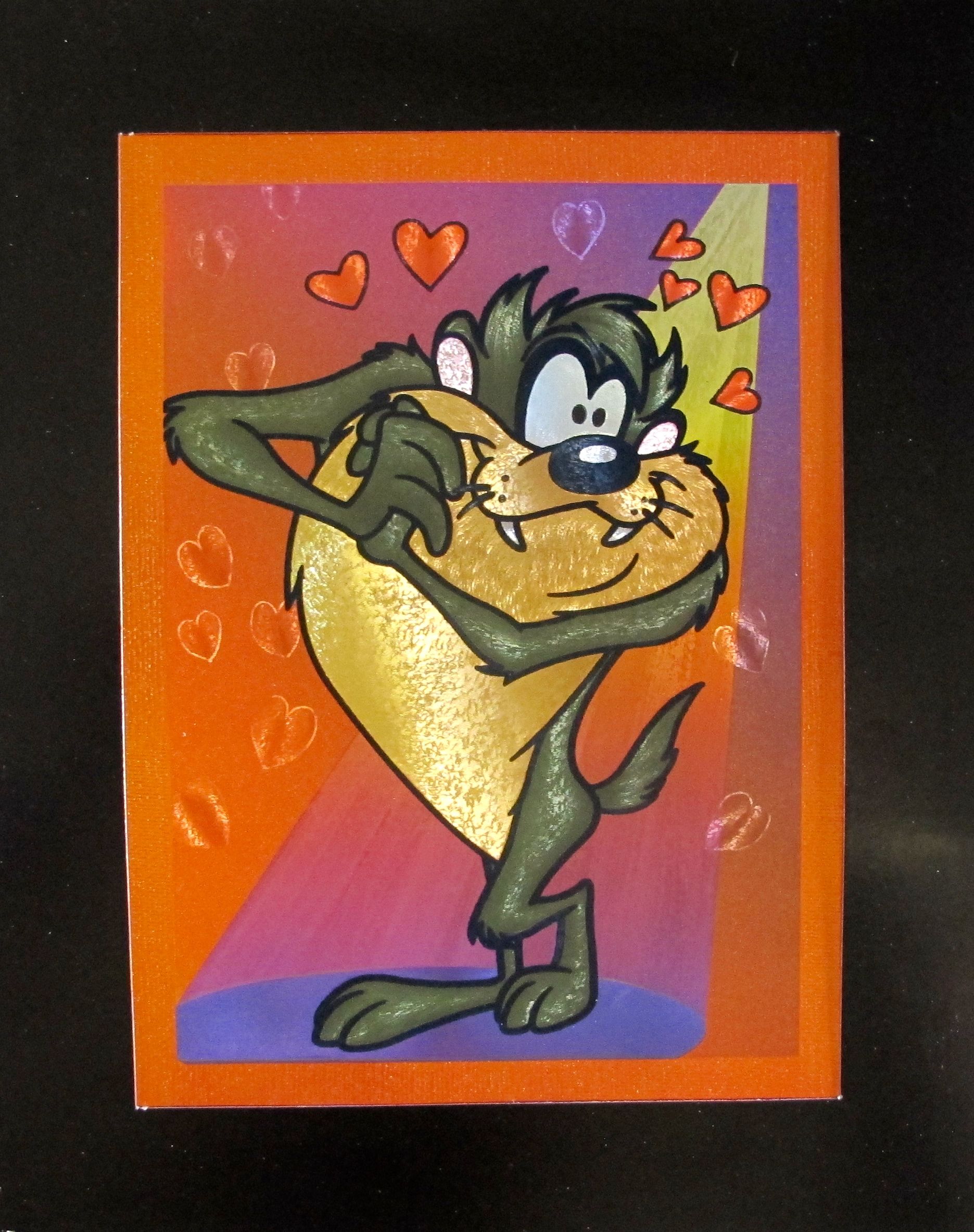 1871x2367 Looney Tunes Warner Bros Taz In Love Metallic Foil Cartoon Art - Looney Tunes Painting