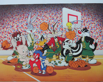 340x270 Vintage 90s Looney Tunes Bugs Bunny Basketball Cross Colors - Looney Tunes Painting