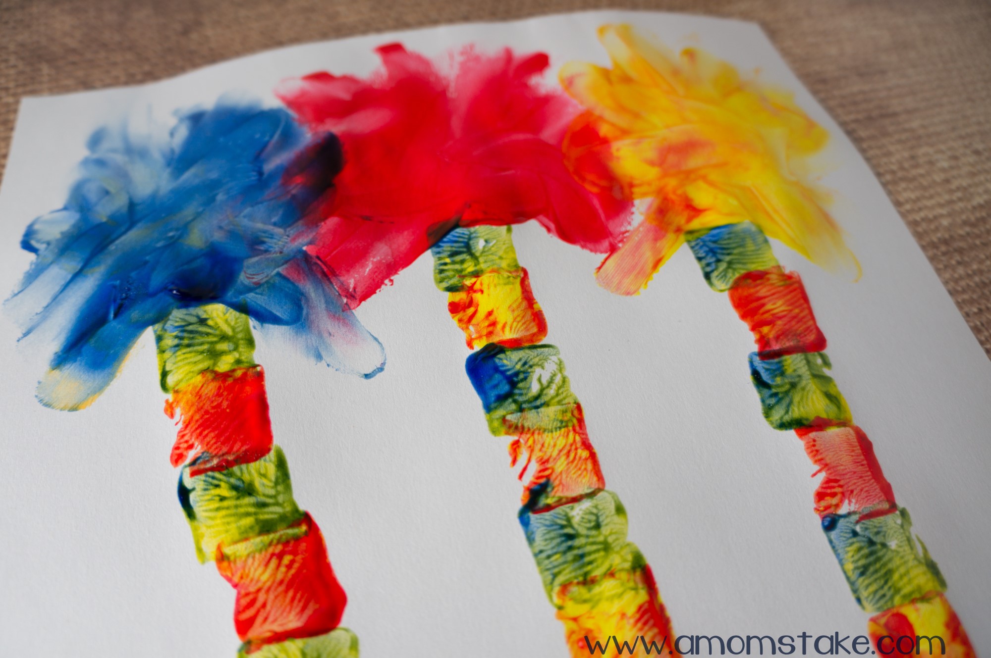 2000x1329 Lorax Trees Finger Painting Art - Lorax Painting