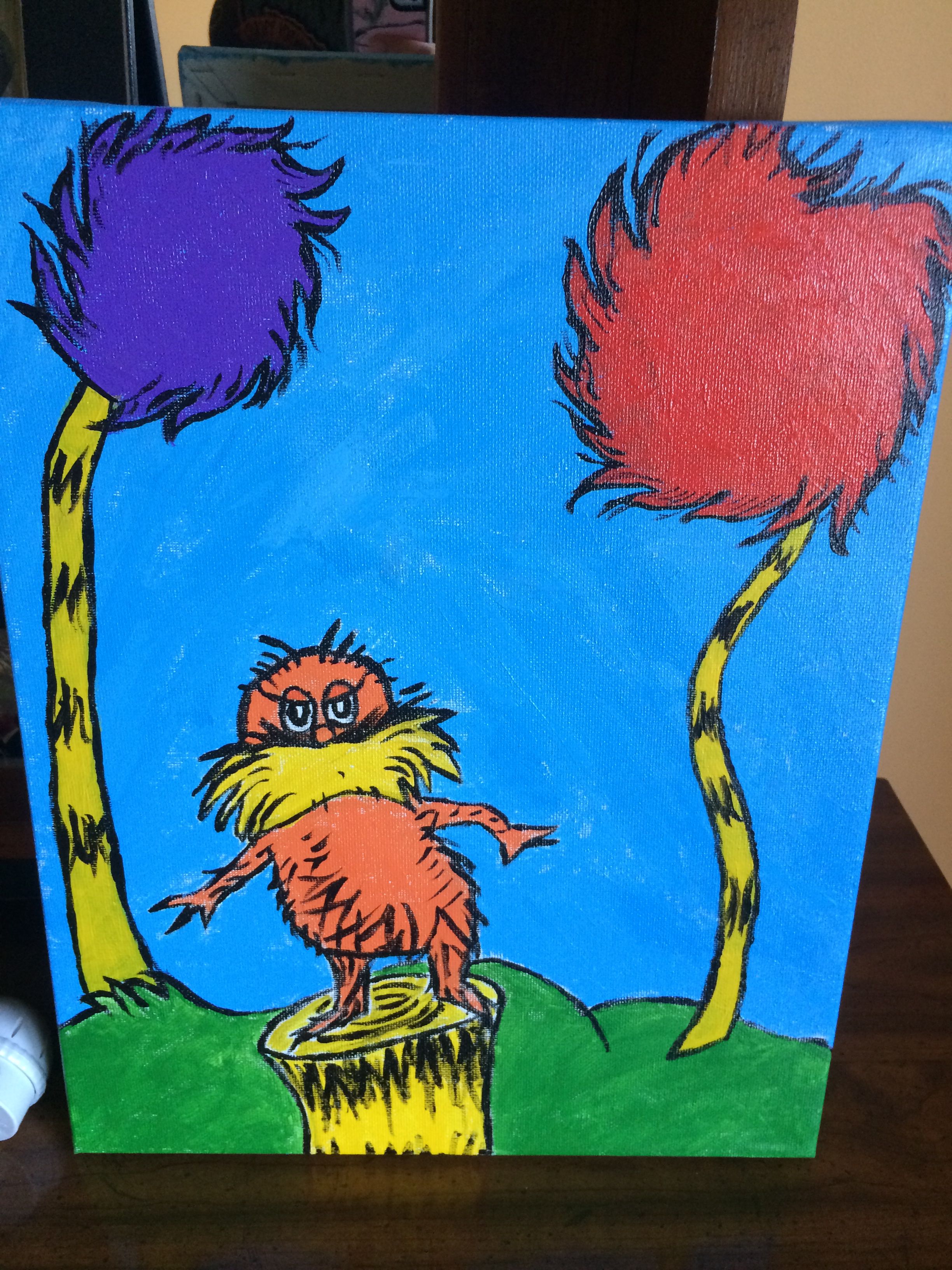 2448x3264 Lorax Painting Acrylic On Canvas For Baby Charlotte's Room - Lorax Painting