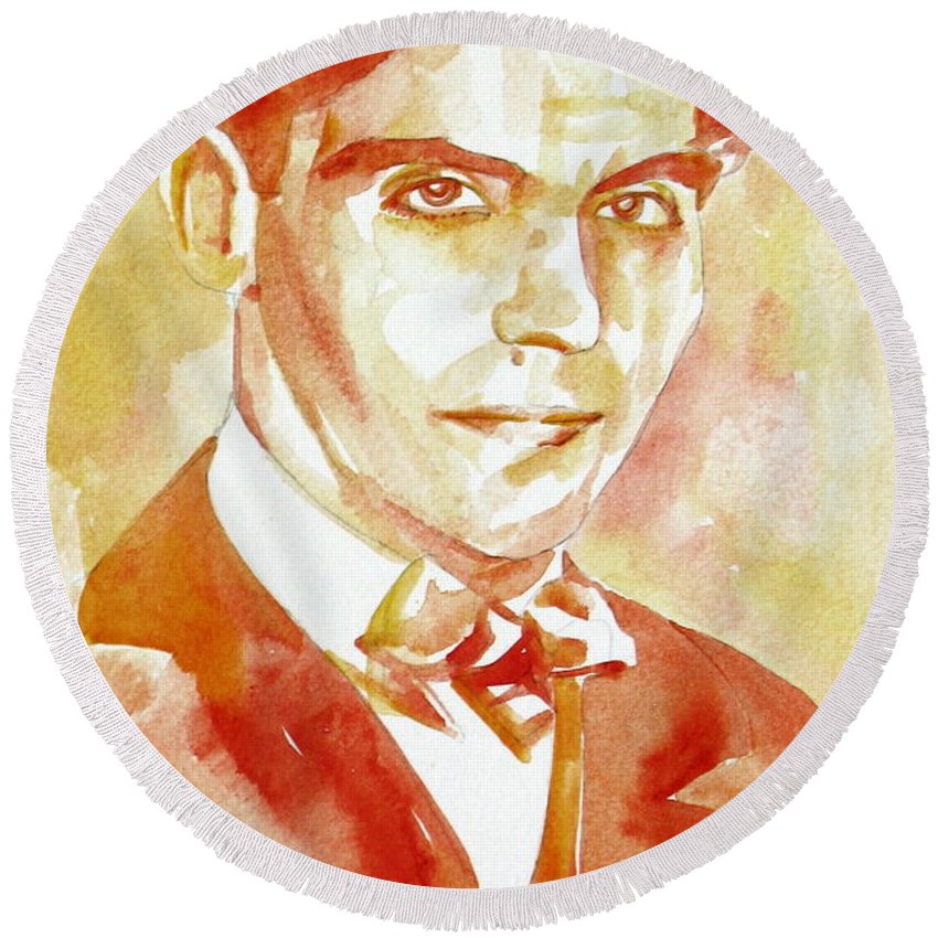 850x850 Federico Garcia Lorca Portrait Round Beach Towel For Sale By - Lorca Painting