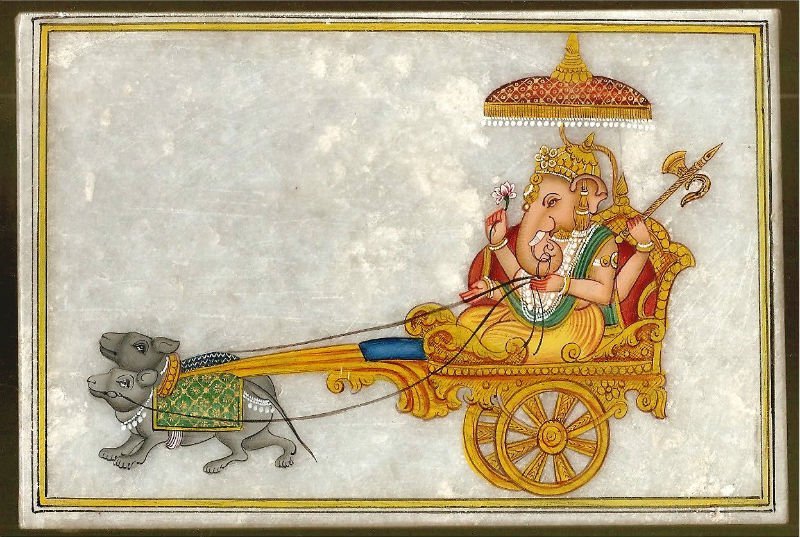 800x537 Lord Ganesha Painting On Marble Plate - Lord Ganesha Painting