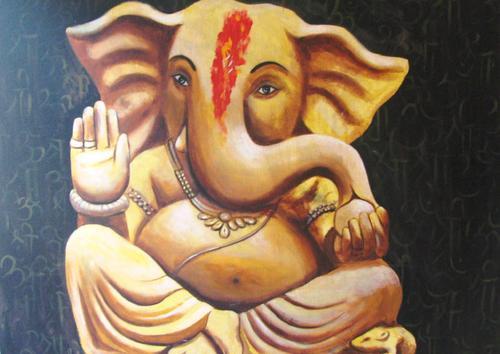 500x354 Lord Ganesha Painting - Lord Ganesha Painting