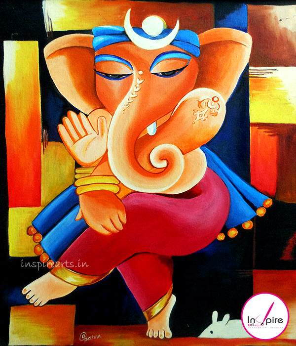 600x700 Lord Ganesha Modern Paintings - Lord Ganesha Painting