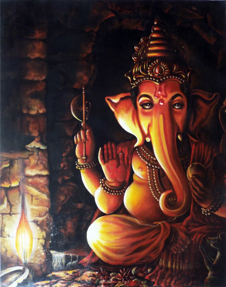 900x1141 Portrait Of Lord Ganesha - Lord Ganesha Painting