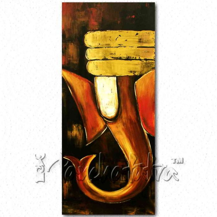 700x700 Buy Large Painting Mural Of Lord Ganesh For Living Room Online - Lord Ganesha Painting