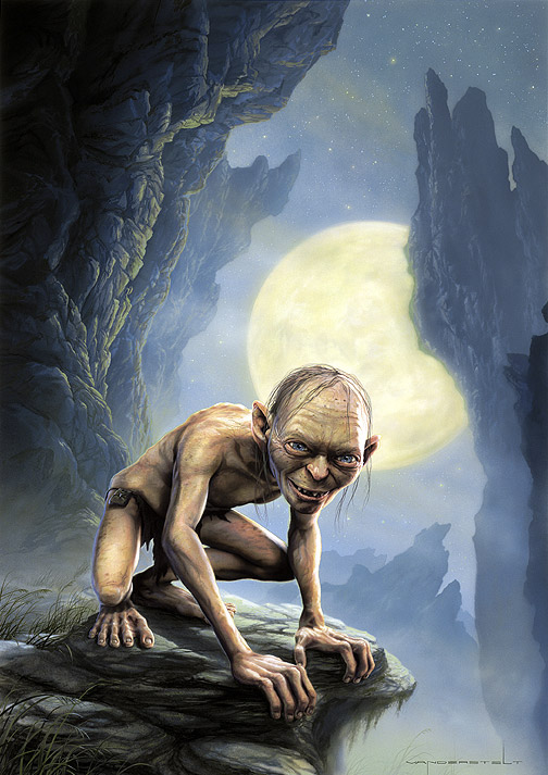 504x713 Lord Of The Rings Gollum Painting Js Mordor ~ The Land Of Shadow - Lord Of The Rings Painting