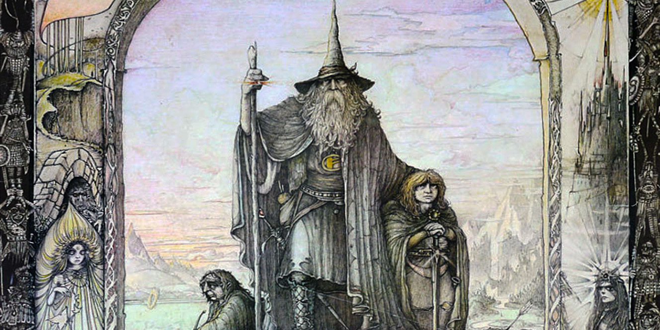 1328x664 Lord Of The Rings Poster By Jimmy Cauty (1976) - Lord Of The Rings Painting