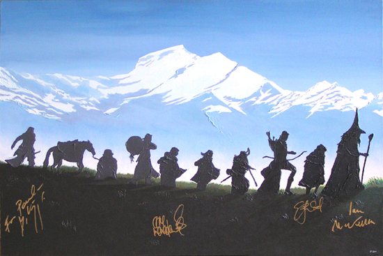 550x367 Paul Stillwell, Paintings Autographed By Celebrities, Lord - Lord Of The Rings Painting