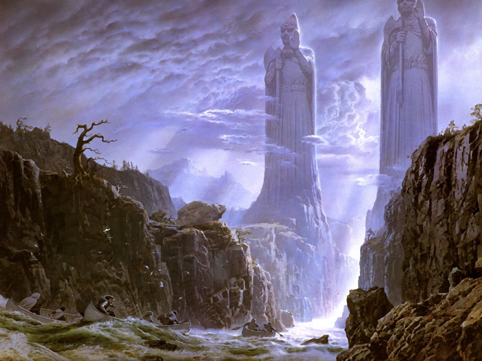700x525 The Gates Of Argonath Lord Of The Rings Painting Art Giant Wall - Lord Of The Rings Painting