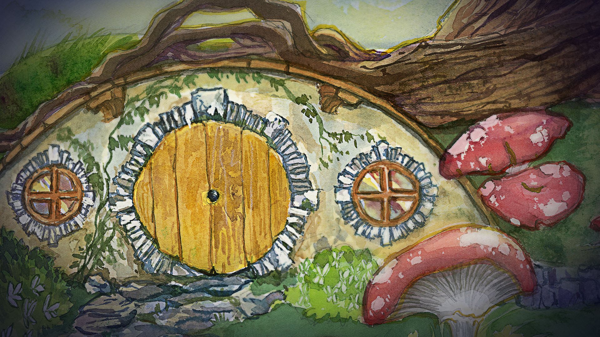 1920x1080 The Hobbits Watercolor Time Lapse - Lord Of The Rings Painting