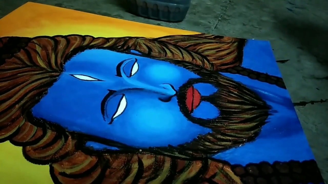 1280x720 Lord Shiva Painting Canvas Painting Acrylic Painting - Lord Shiva Painting