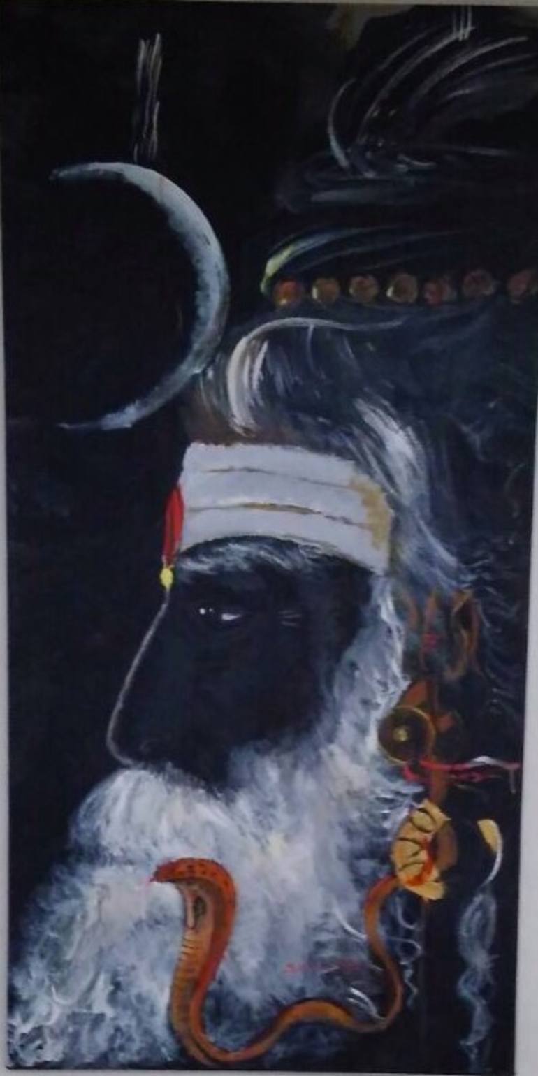 770x1540 Saatchi Art Lord Siva Painting By Sreenivasula Reddy - Lord Shiva Painting