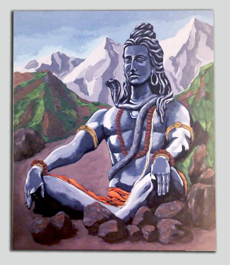 770x888 Saatchi Art Meditating Lord Shiva Painting By Ram Patil - Lord Shiva Painting