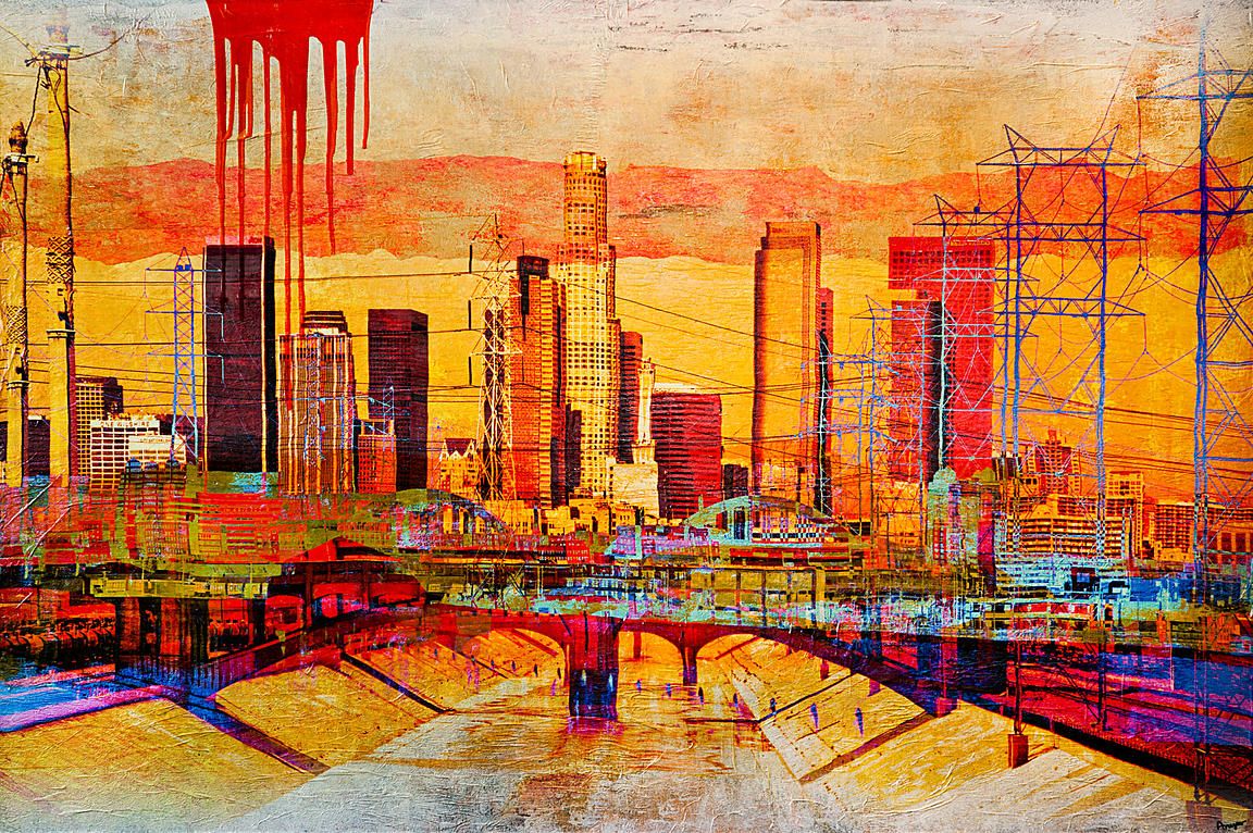 1152x766 Los Angeles Skyline - Los Angeles Skyline Painting