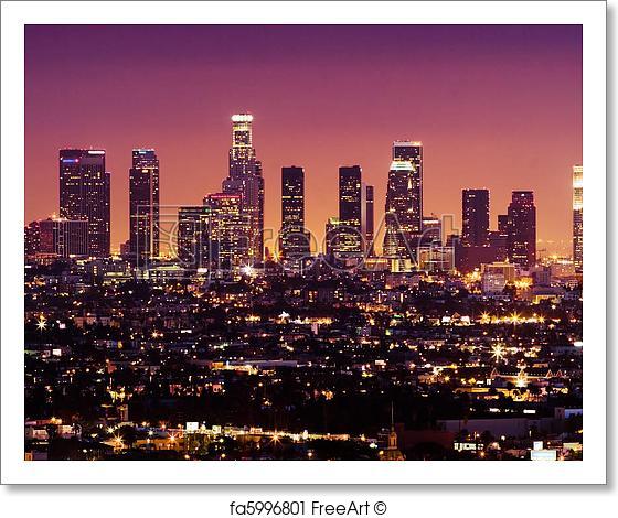 560x470 Free Los Angeles Skyline Art Prints And Wall Artwork Freeart - Los Angeles Skyline Painting